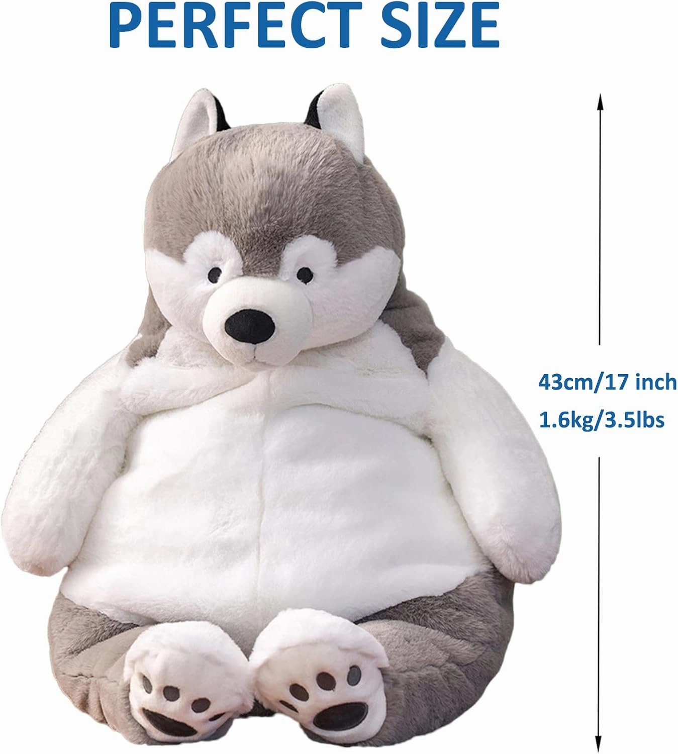 Husky Weighted Stuffed Animals, 17" 3.5 lbs Weighted Husky Dog Plush Toy Large Weighted Plush Animal Pillow Gifts for Boys and Girls