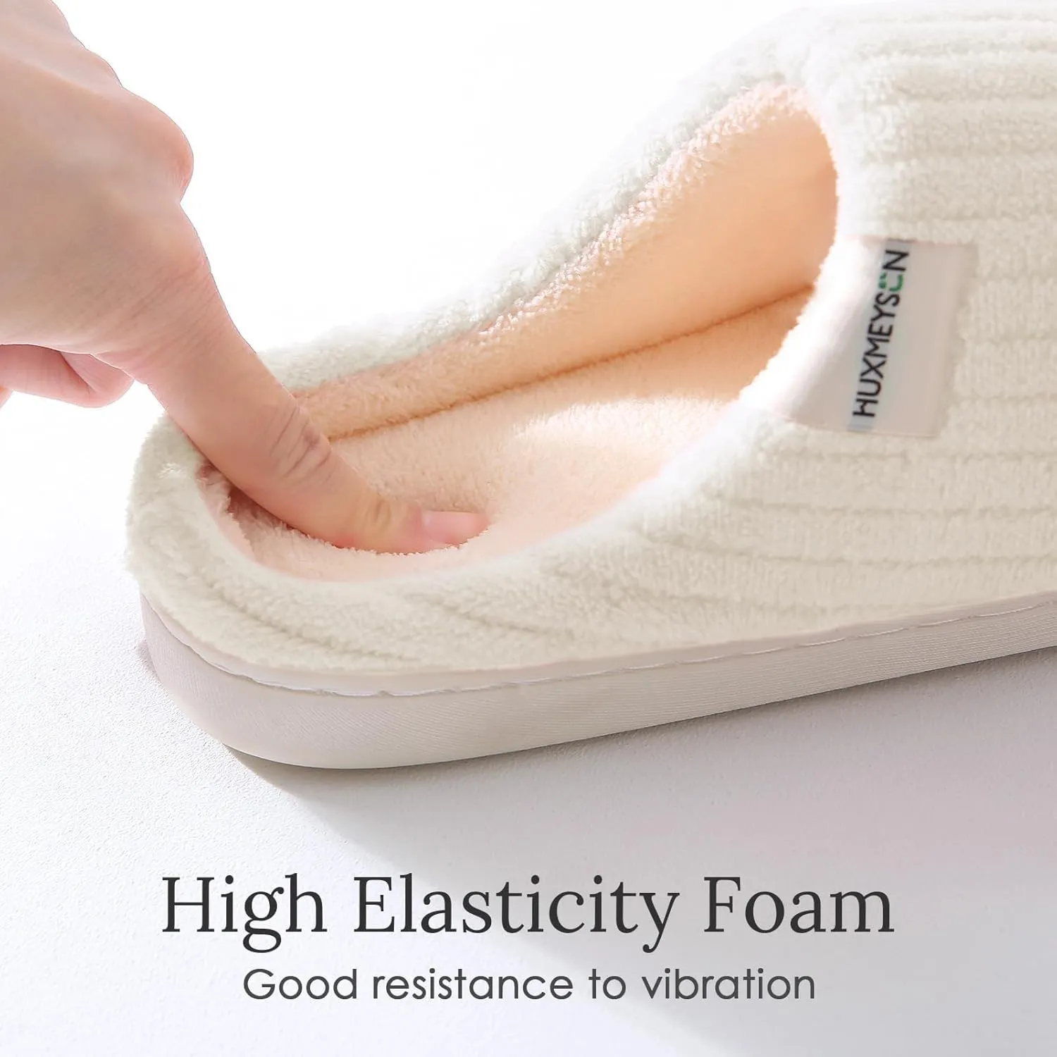 HUXMEYSON Slippers for Women, Warm Memory Foam Comfy House Slippers with Anti-Skid Rubber Sole for Indoor and Outdoor