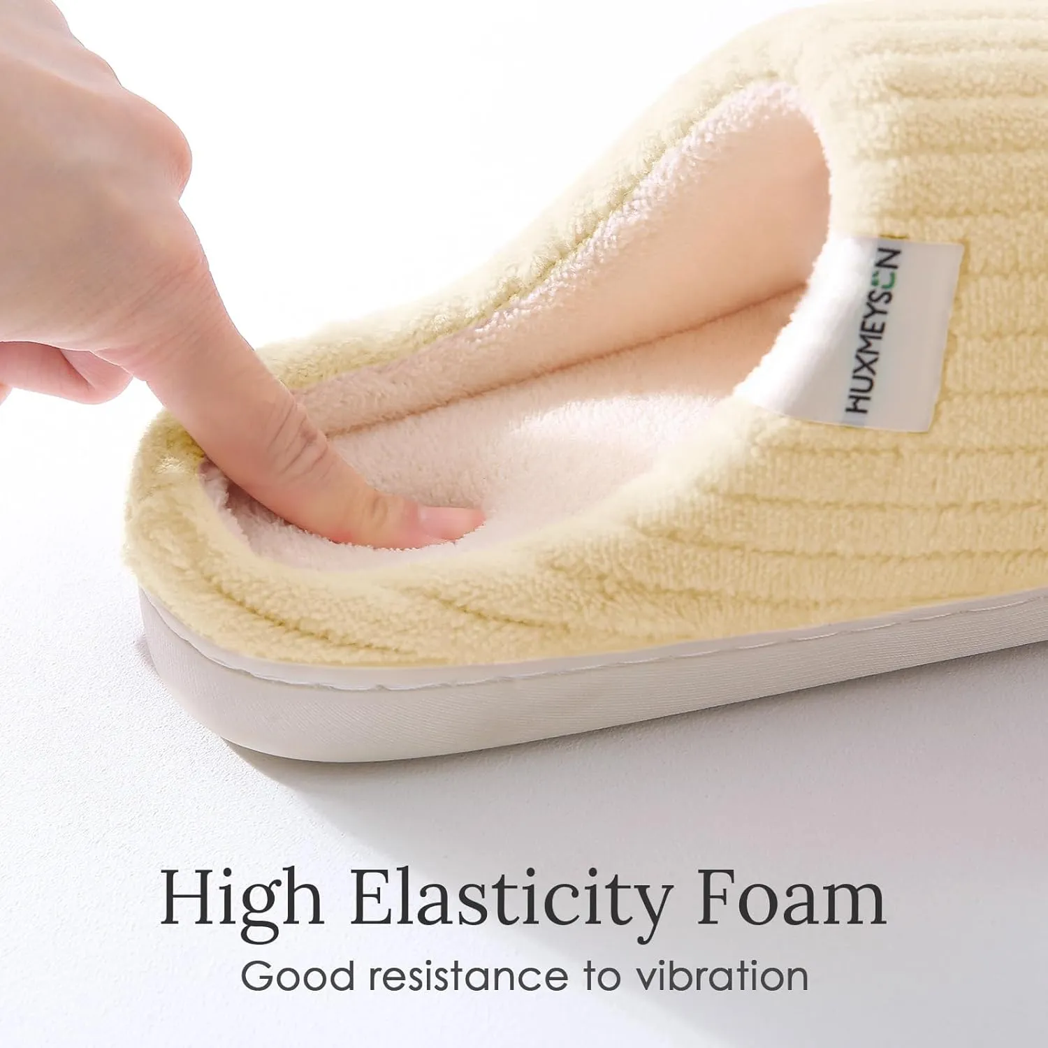 HUXMEYSON Slippers for Women, Warm Memory Foam Comfy House Slippers with Anti-Skid Rubber Sole for Indoor and Outdoor