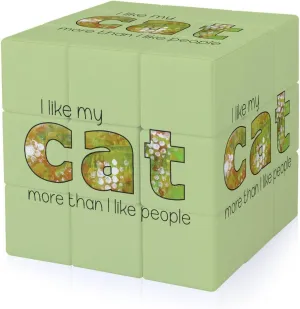 I Like My Cat Funny 3x3x3 Cube Smooth Lightweight Puzzle for Adult Graphic Printing Travel