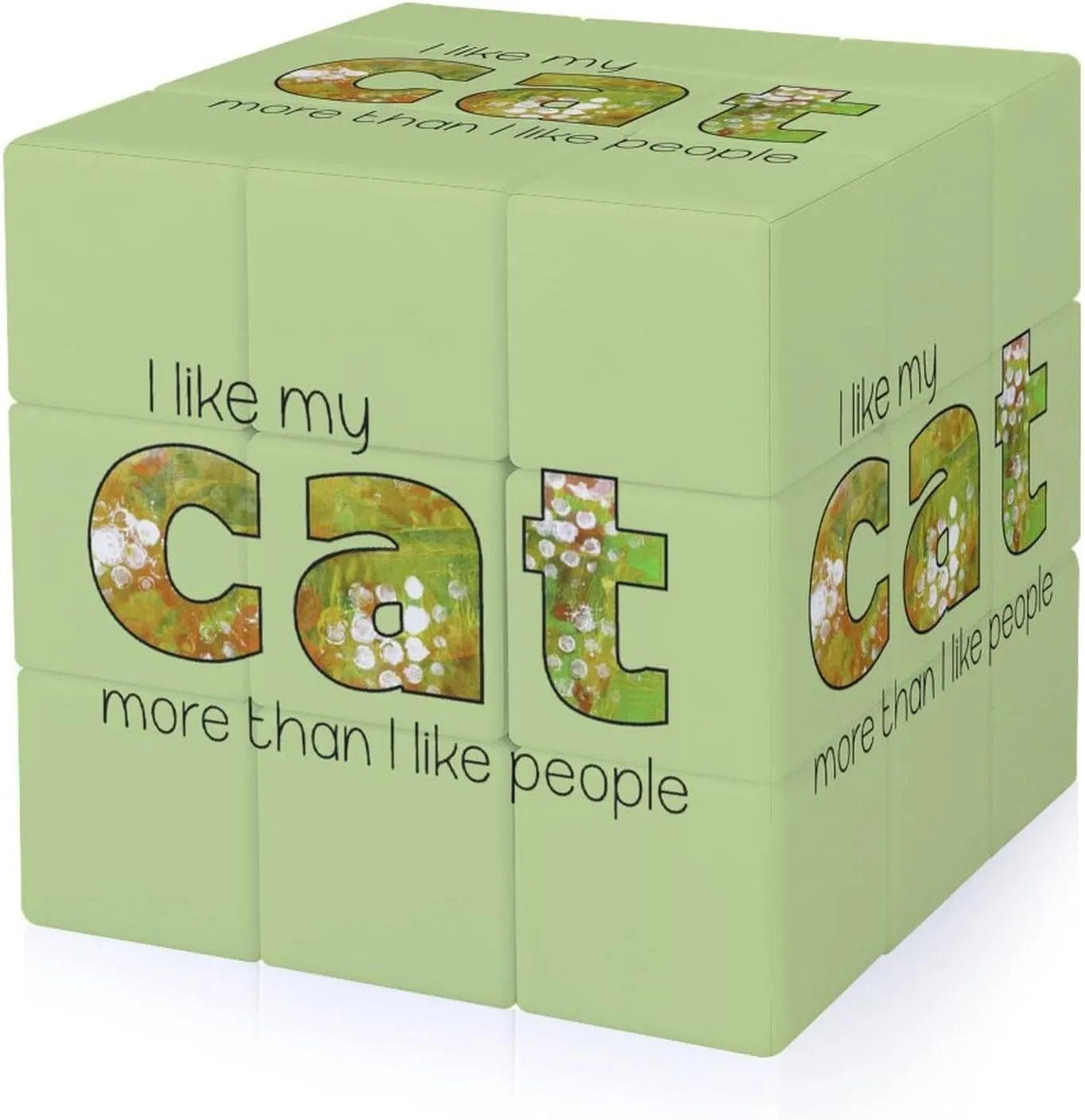 I Like My Cat Funny 3x3x3 Cube Smooth Lightweight Puzzle for Adult Graphic Printing Travel