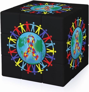 I Love Someone with Autism Funny 3x3x3 Cube Smooth Lightweight Puzzle for Adult Graphic Printing Travel