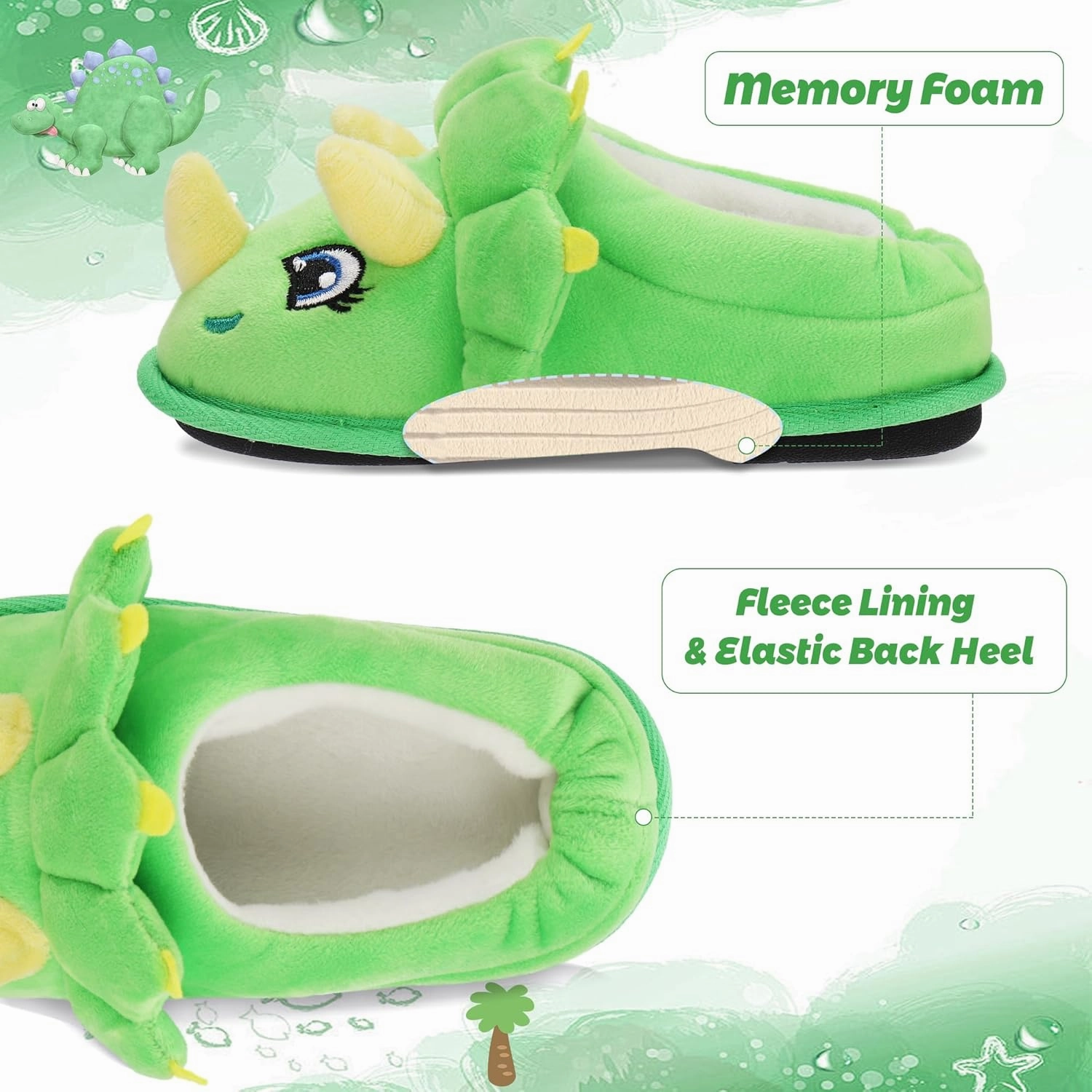 Ibeauti Cute Animal Slippers for Kids Boys Girls Memory Form Warm Plush Winter House Slippers Shoes