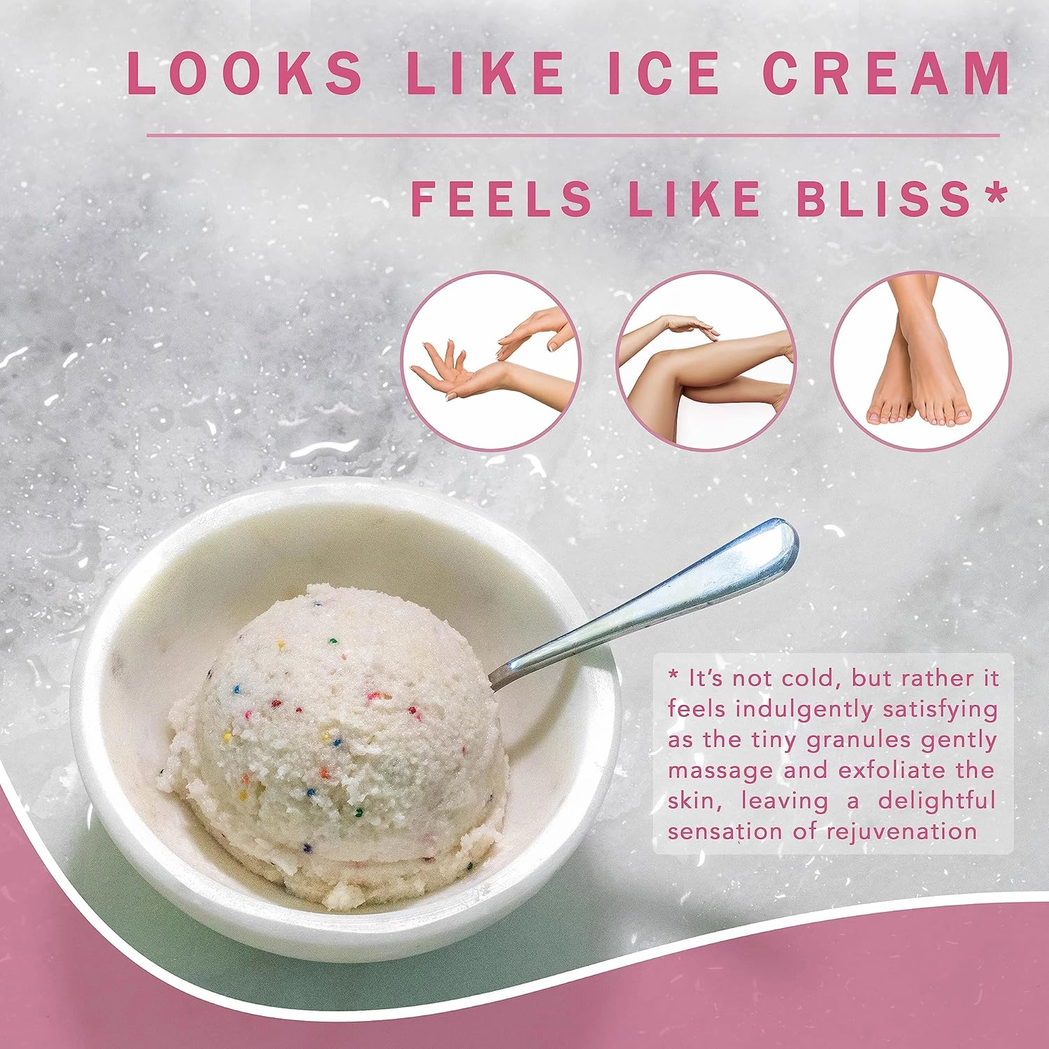 Ice Cream Scrub, Clean Exfoliating Sugar Scrub with Whipped Shea Butter Scrub & Nourishing Oils, Gentle & Moisturizing Sugar Scrub, Fights Dryness and Locks in Hydration, Cake Scent 200ml
