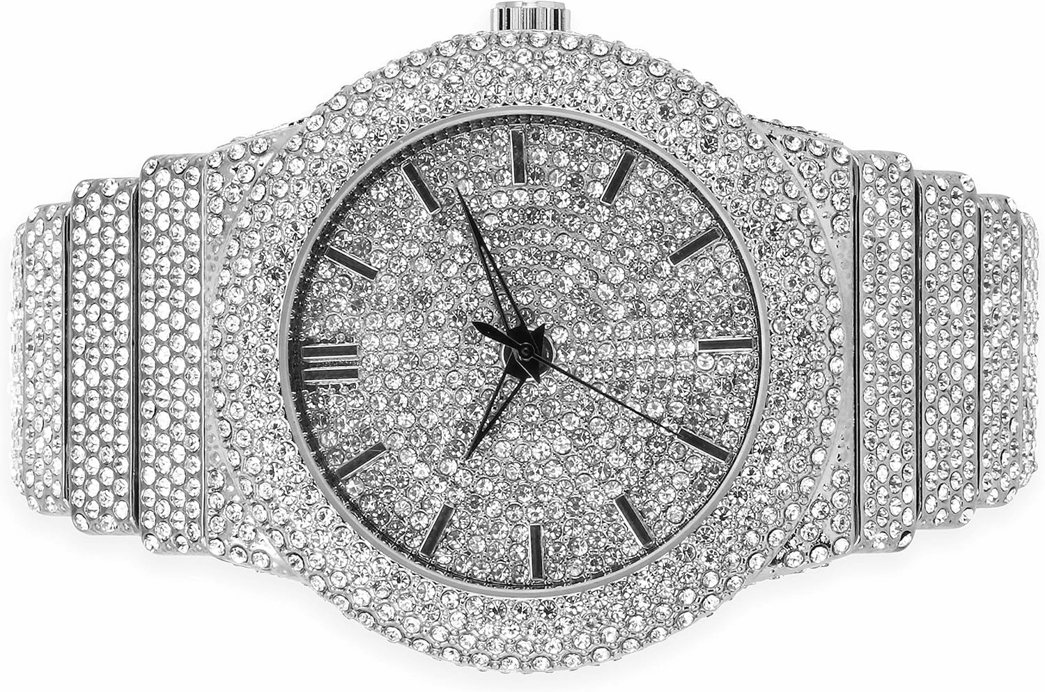 ICE STAR Men's Fully Iced Diamond Watch, 46mm Case