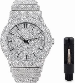 ICE STAR Men's Fully Iced Diamond Watch, 46mm Case