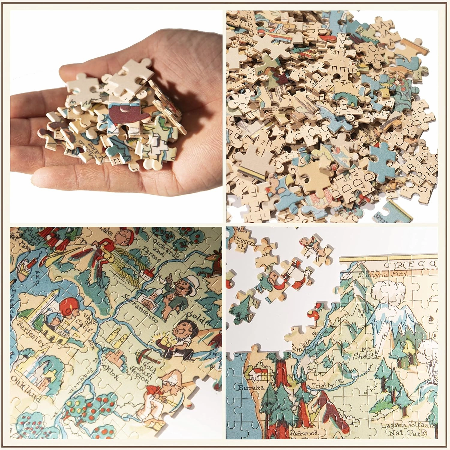 Idaho Wooden Map Jigsaw Puzzle Toys for Adults USA of State Map Decorate Puzzle Games 500 Piece