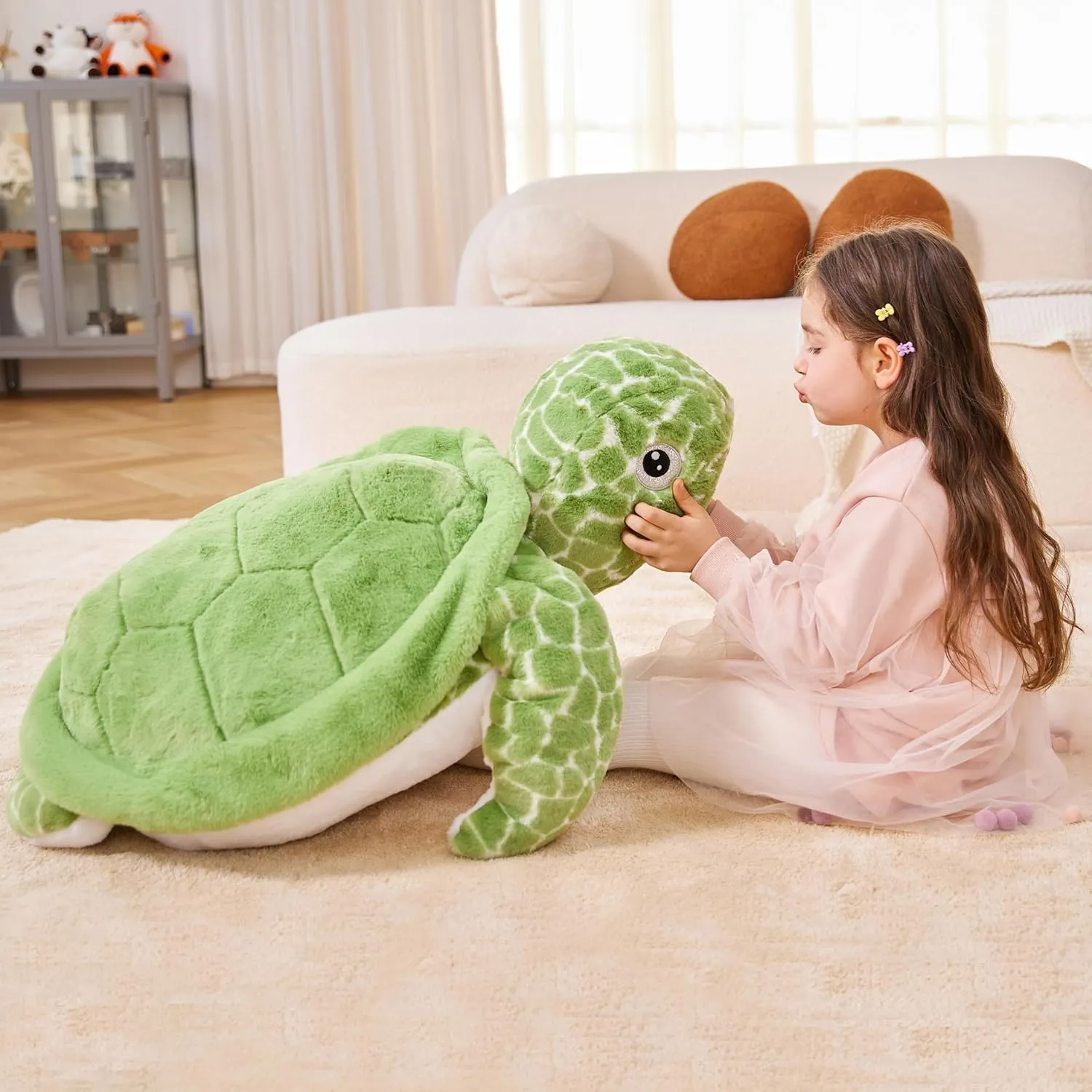 IKASA Giant Sea Turtle Stuffed Animal Plush Toy,Big Large Jumbo Soft Toys,30" Cute Huge Size Fat Fluffy Plushy Plushie,Gifts for Kids
