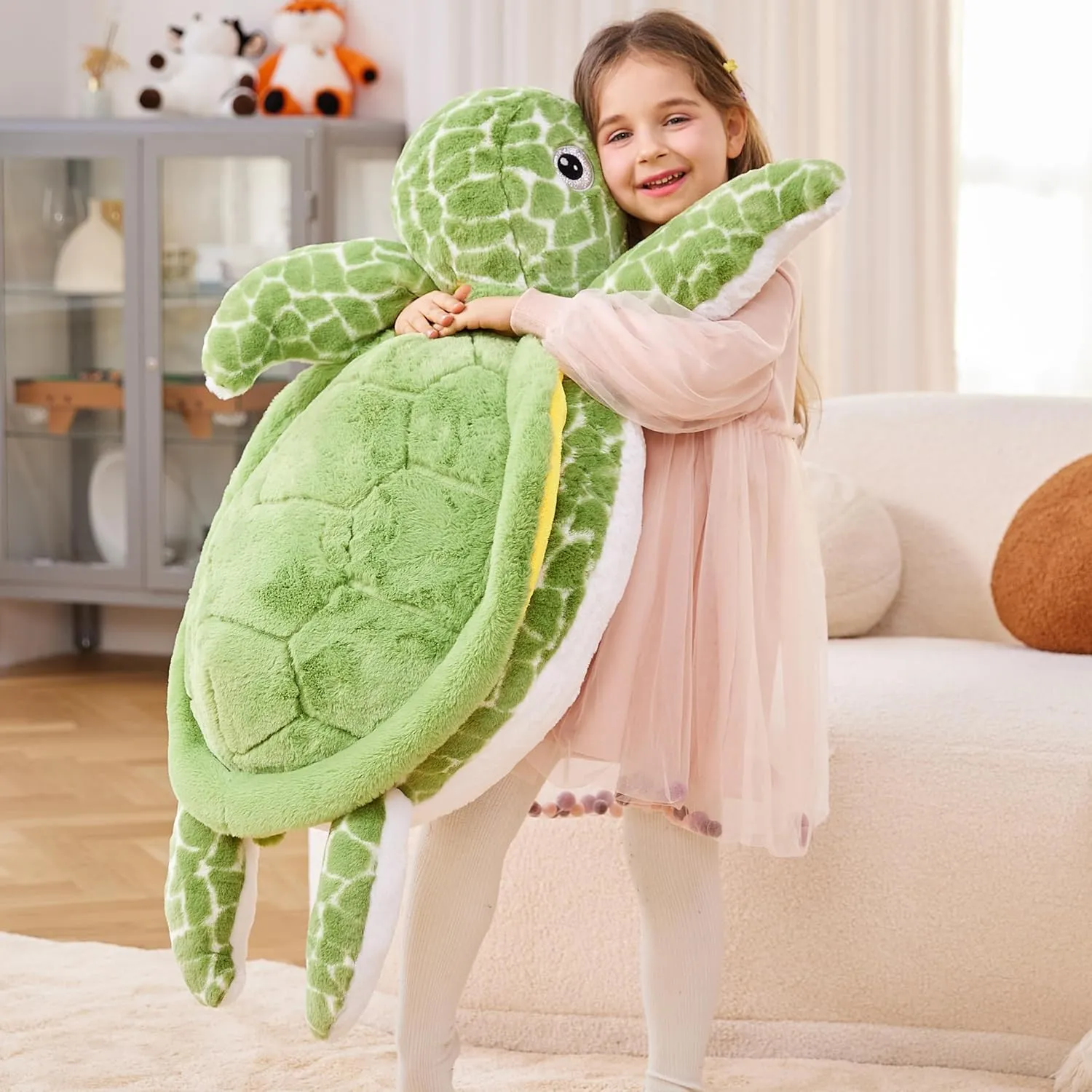 IKASA Giant Sea Turtle Stuffed Animal Plush Toy,Big Large Jumbo Soft Toys,30" Cute Huge Size Fat Fluffy Plushy Plushie,Gifts for Kids