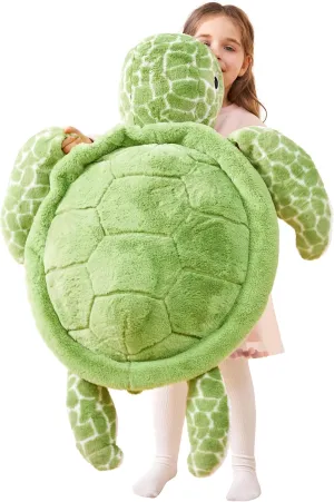 IKASA Giant Sea Turtle Stuffed Animal Plush Toy,Big Large Jumbo Soft Toys,30" Cute Huge Size Fat Fluffy Plushy Plushie,Gifts for Kids