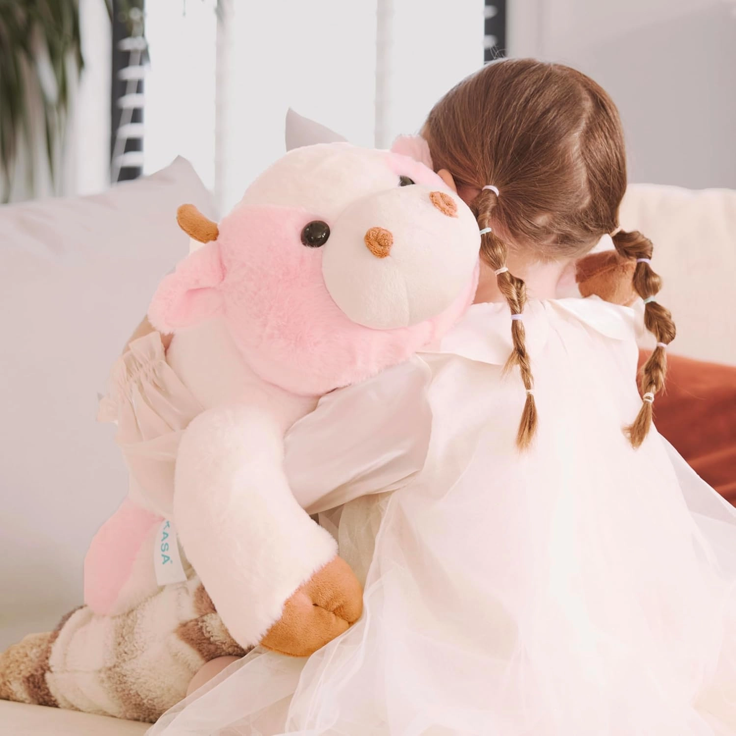 IKASA 5 lbs Weighted Stuffed Animal Cow Plush Toy,26 inches Giant Large Big Jumbo Soft Toys, Cute Huge Size Fluffy Heavy Oversized Plushie,Gifts for Adults Kids Boys Girls