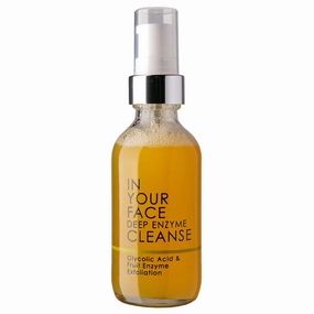 In Your Face Deep Enzyme Cleanse — Glycolic Acid Face Exfoliant & Organic Facial Wash with Pineapple Enzymes & Green Tea — Natural Fruit Enzyme Facial Cleanser & Pore Cleanser for Uneven Skin — 2 oz
