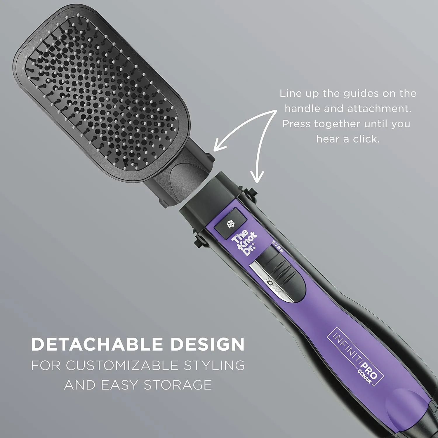 INFINITIPRO BY CONAIR The Cushioned Paddle Brush for Smooth and Shiny Hair - All Types, Compatible with Dryer Brushes