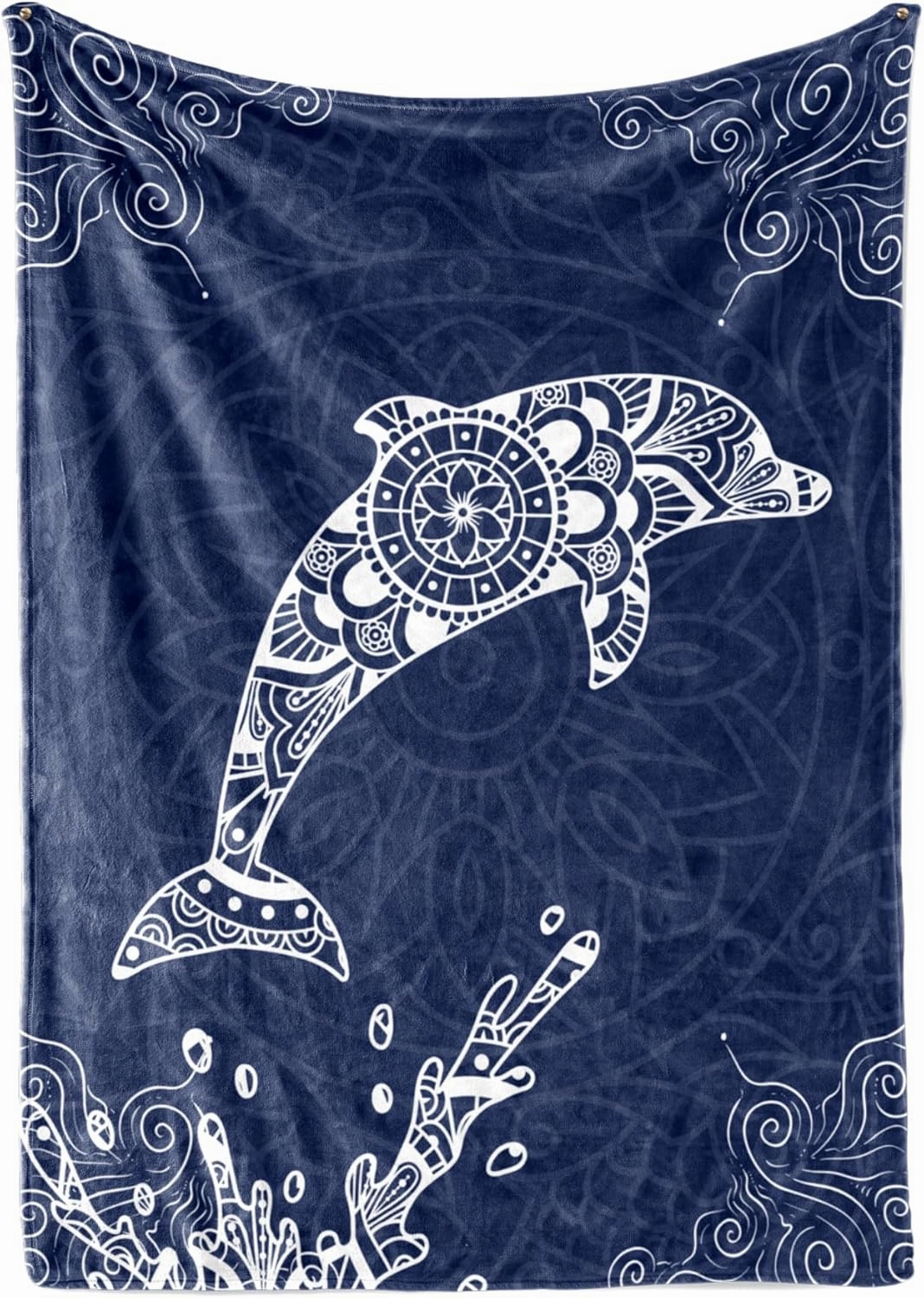 InnoBeta Dolphin Gift, 50'' x 65'' Flannel Plush Throw Blanket, Mandala Dolphin Pattern
