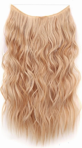 Invisible Secret Hidden Wire in Hair Extensions Wave Synthetic No Clip in Hairpieces Miracle Translucent Fish Line for Women Headband Wig(10)