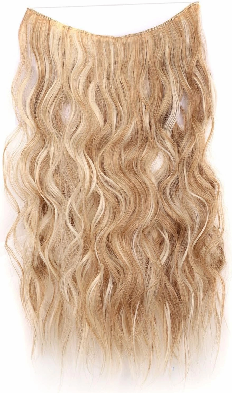 Invisible Secret Hidden Wire in Hair Extensions Wave Synthetic No Clip in Hairpieces Miracle Translucent Fish Line for Women Headband Wig(12)