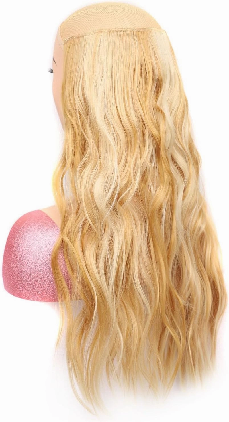 Invisible Secret Hidden Wire in Hair Extensions Wave Synthetic No Clip in Hairpieces Miracle Translucent Fish Line for Women Headband Wig(12)