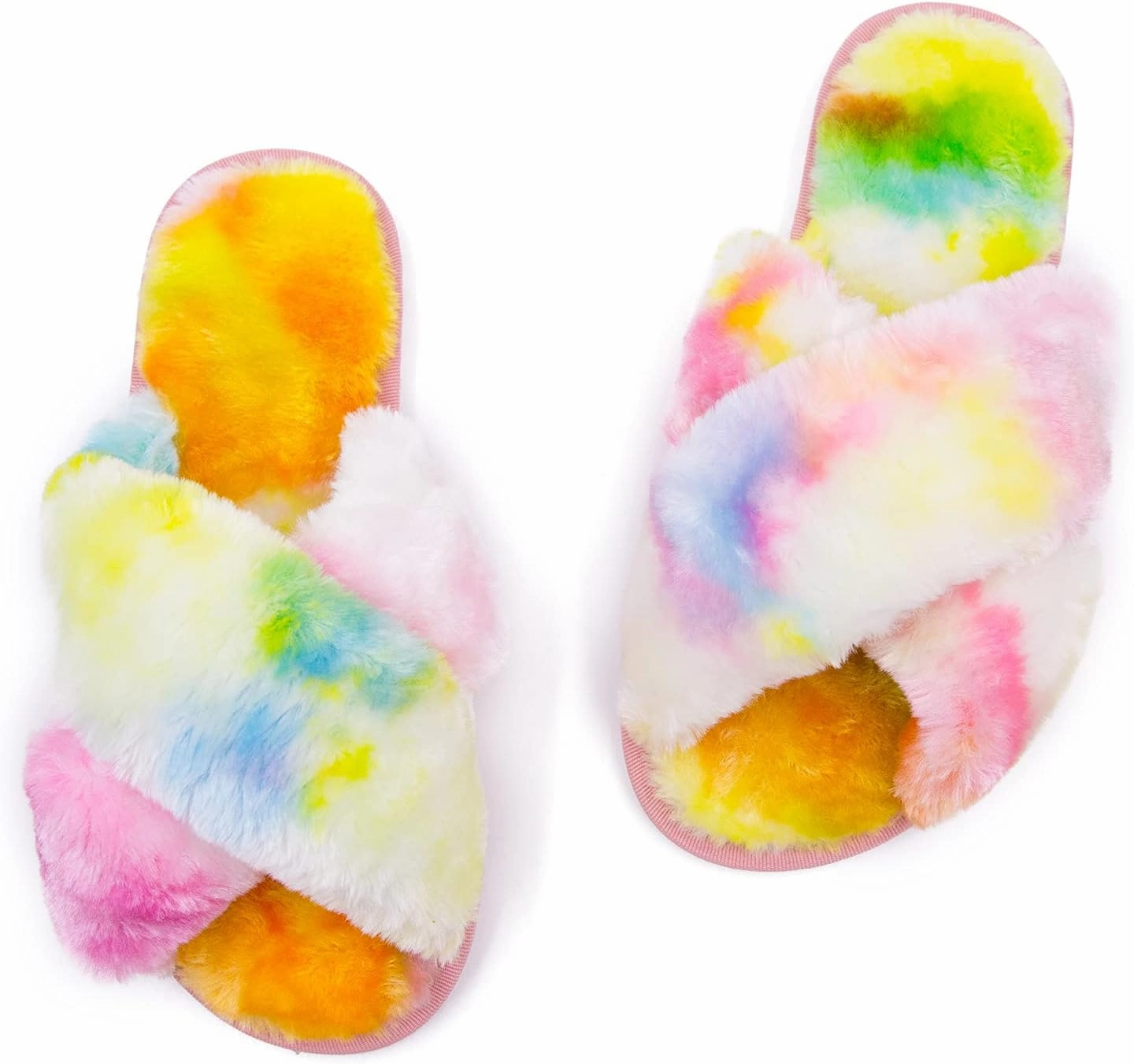 ISZPLUSH Women's Leopard Fuzzy Slippers - Soft Plush Fluffy Slip-On Slides for Home & Bedroom