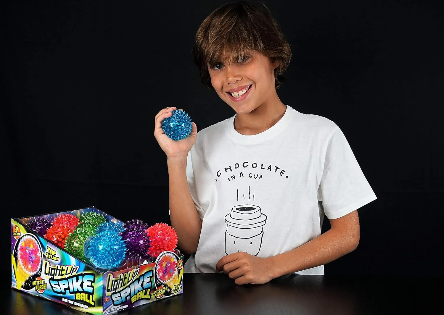 JA-RU Spiky Light Up-Rubber Ball (8 Balls Assorted) Squishy Spike Textured Bouncy Ball with Flashing Led Light. Stress Ball for Kids & Adult. Fidget Therapy Autism Sensory Toys. Dog Chew Toys. 695-8A