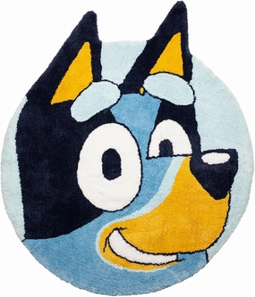 Jay Franco Bluey Plush Blue Fluffy Accent Rug - 3 x 3 ft Area Rug for Kids Bedroom or Living Room Decor