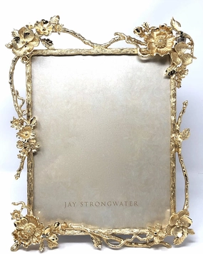 Jay Strongwater Dacia Floral Branch 8" x 10" Gold Picture Frame #SPF5860292