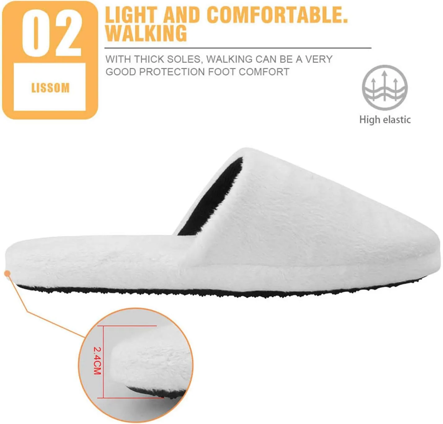 Jeiento Slippers Fluffy Warm Home Non-Slip Slides Cute Soft Plush House Shoes For Men