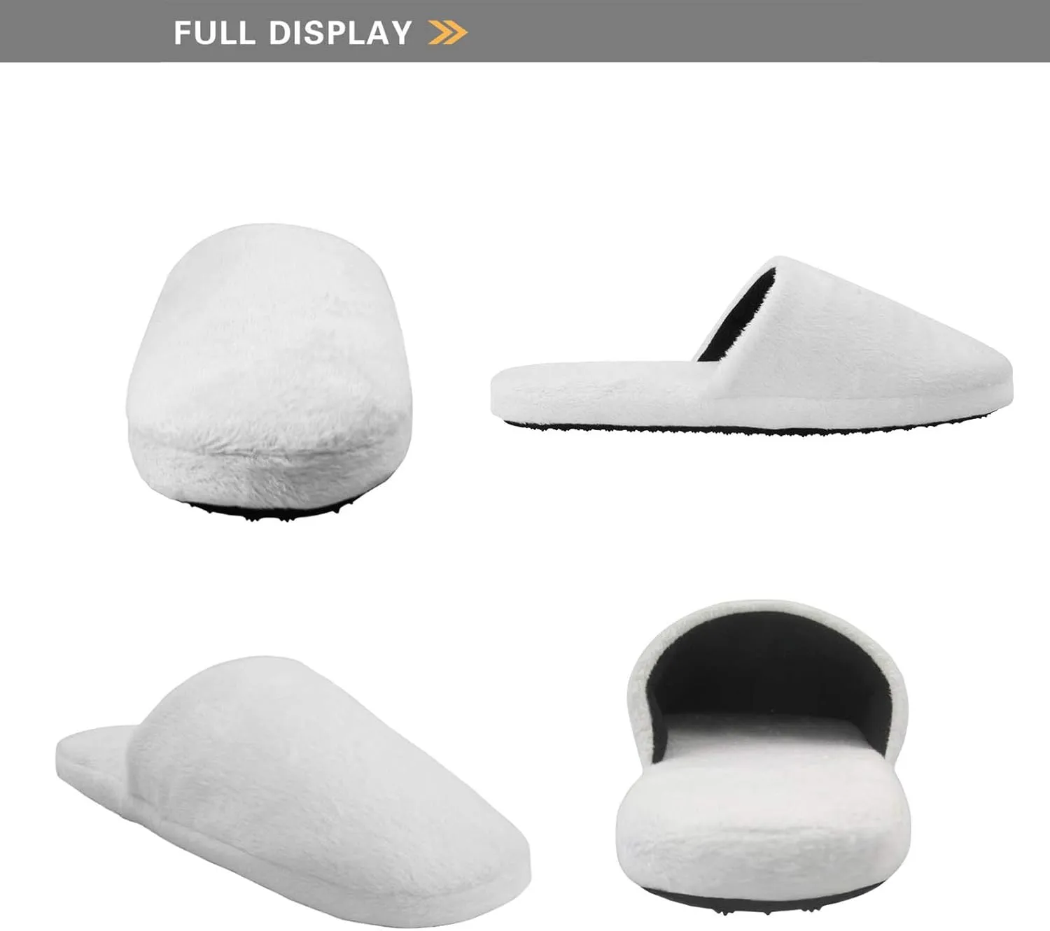 Jeiento Slippers Fluffy Warm Home Non-Slip Slides Cute Soft Plush House Shoes For Men