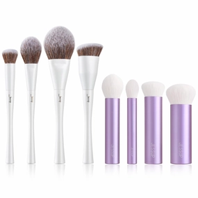 Jessup Make up Brushes 4pcs Face Pearl White T344 Bundled with Face Kabuki Makeup Brushes Set T517