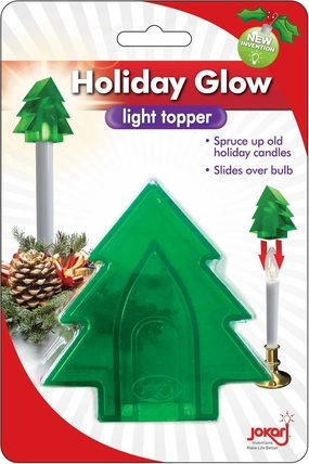 Jokari Holiday Themed Clip On Window Candle Toppers for Electric, Battery or Solar Operated Candles (Tree)