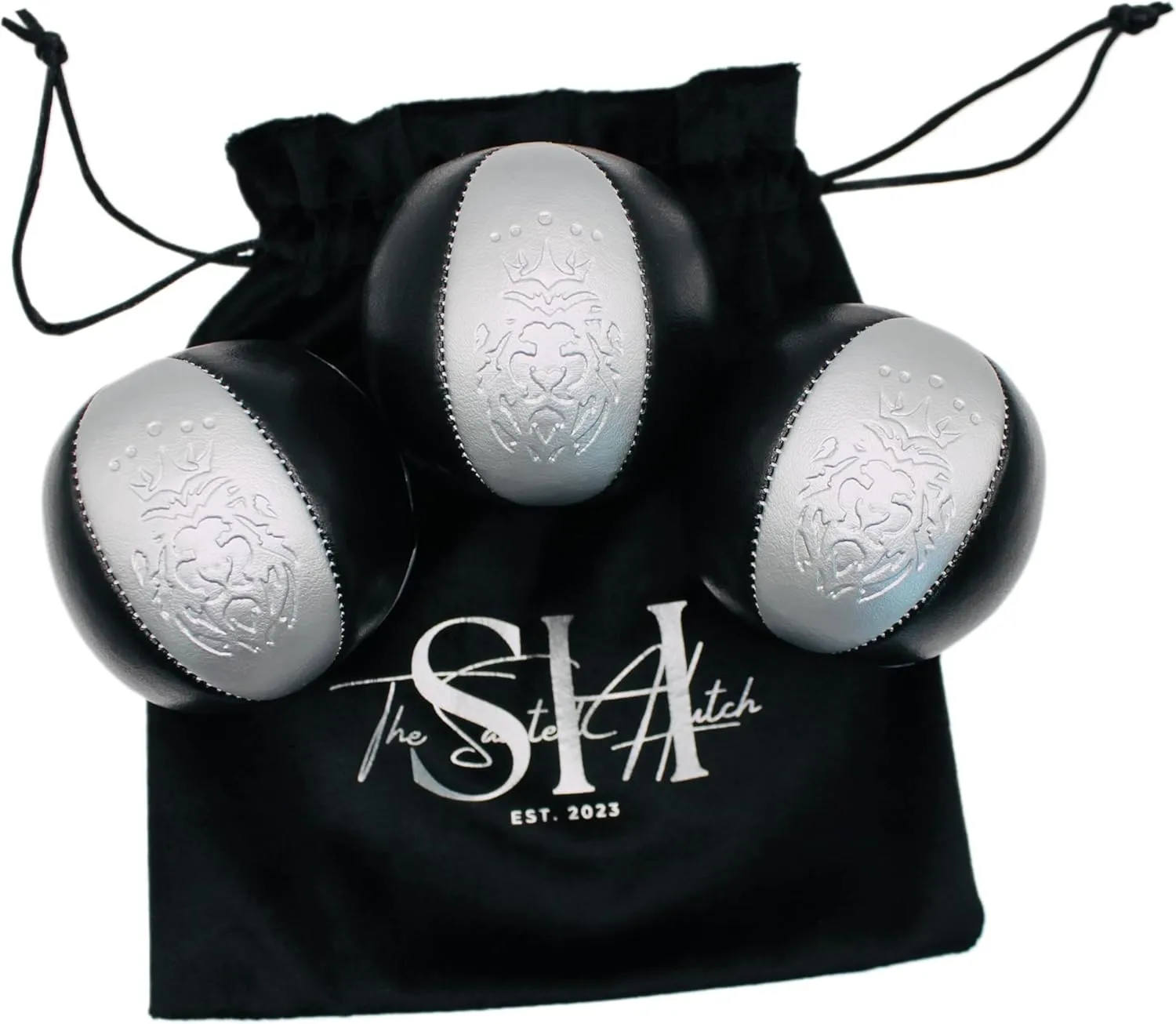 Juggling Balls - Juggling Sets of 3, Toys & Games for Adults, Teens & Kids-Premium Juggling Balls for Beginners & Professionals (Silver and Black, 125g-127g)