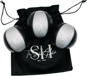 Juggling Balls - Juggling Sets of 3, Toys & Games for Adults, Teens & Kids-Premium Juggling Balls for Beginners & Professionals (Silver and Black, 125g-127g)