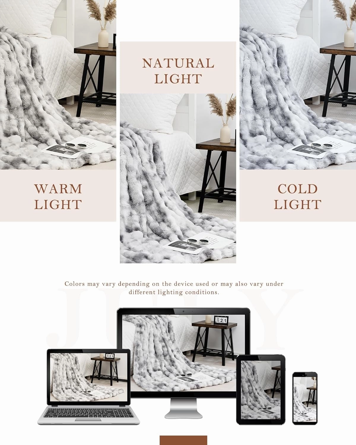 July Tie Dye Gray Cozy Bubble Fleece Blanket for Couch, Faux Fur Blanket for Sofa, Fluffy Soft Decorative Throw for Bed and Winter, Mother's Day Cozy Gifts, Machine Washable, 50" x 60", TD-GY5060