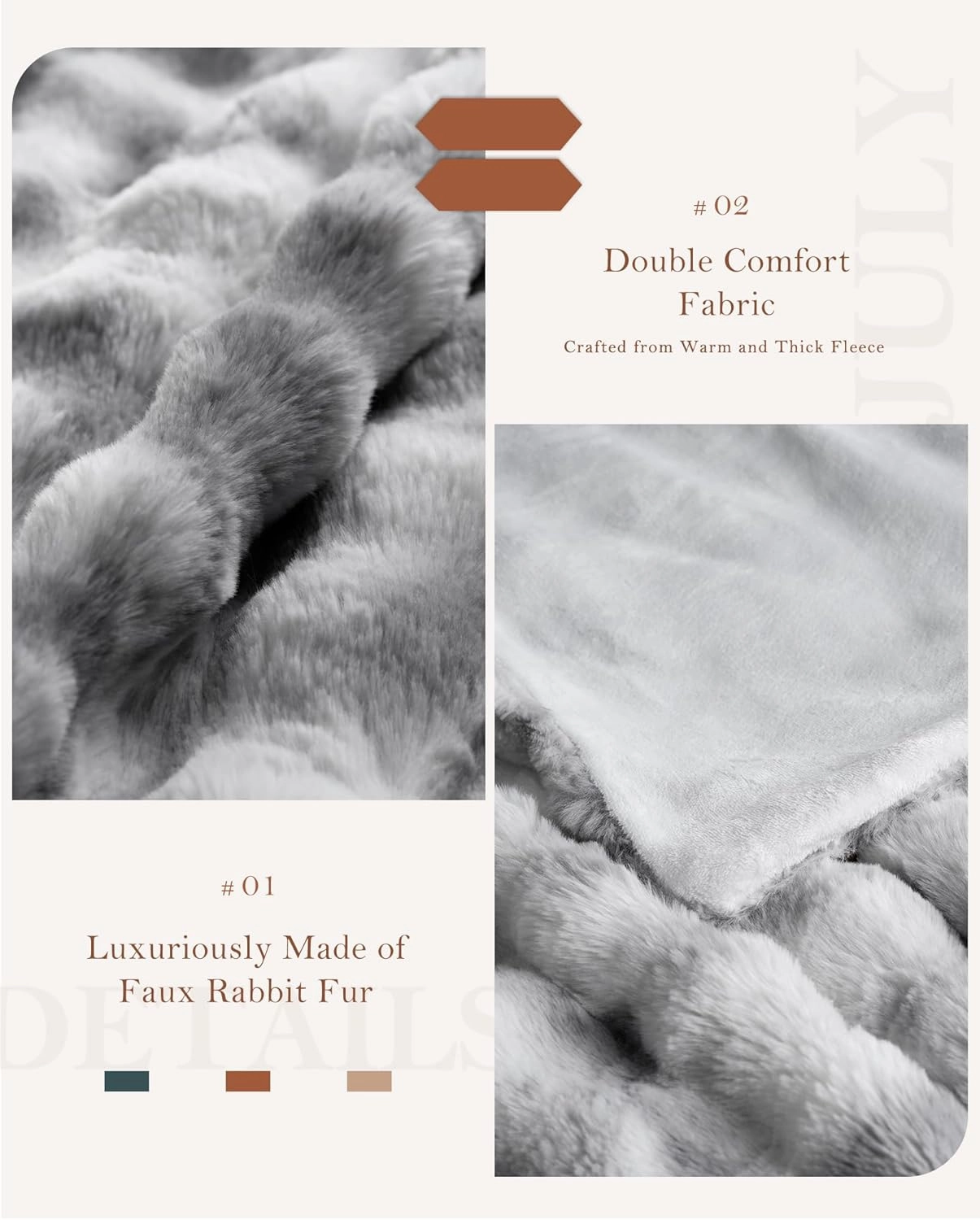 July Tie Dye Gray Cozy Bubble Fleece Blanket for Couch, Faux Fur Blanket for Sofa, Fluffy Soft Decorative Throw for Bed and Winter, Mother's Day Cozy Gifts, Machine Washable, 50" x 60", TD-GY5060