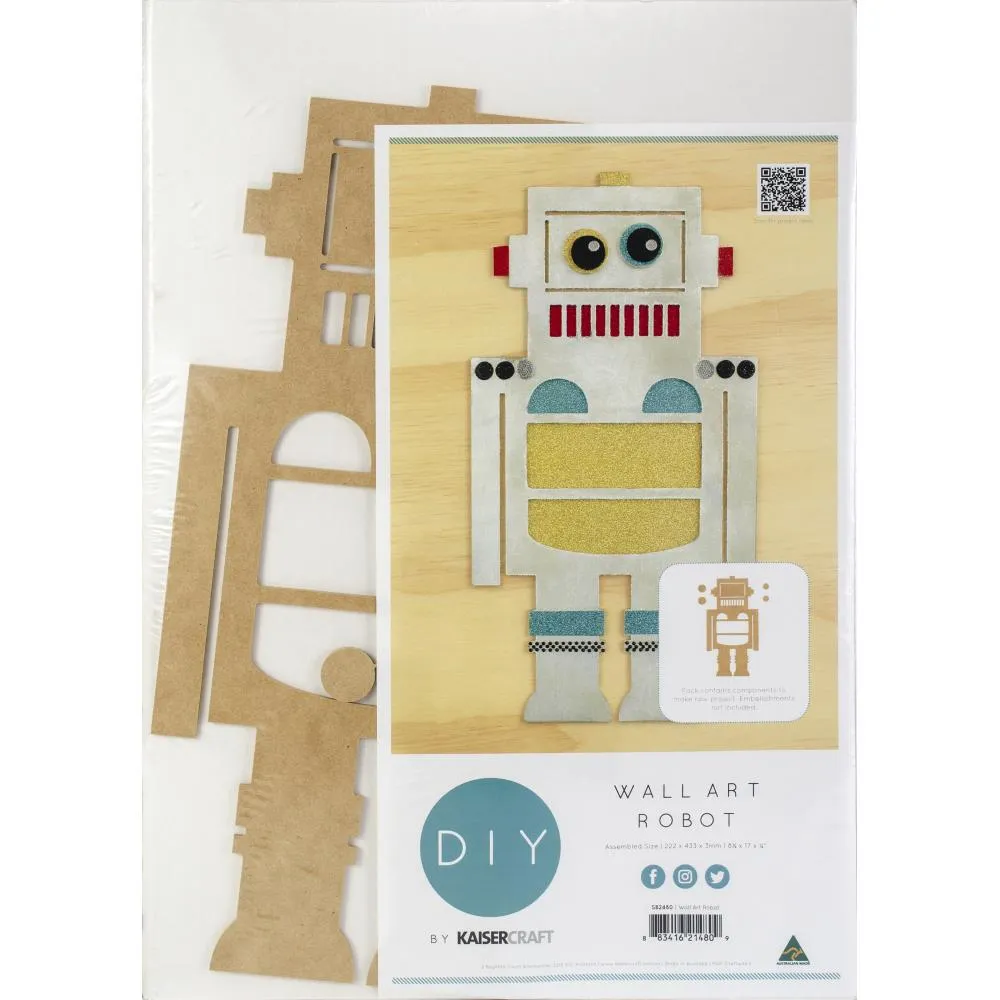 Kaisercraft Beyond The Page MDF Robot Wall Art, 8.75"X17"