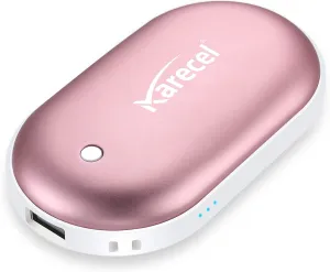 Karecel Rechargeable Hand Warmer, 5200mAh Double-Sided Fast Heating Electric Hand Warmer Power Bank, Up to 11Hrs, 3 Heat Settings, Portable Pocket Heater, Best Gifts for Women Men, Camping, Golf
