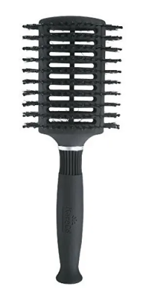 KareCo Oval Vent Brush, Dual Natural Boar Bristles And Soft Nylon Ball Tipped Pins, Vented, Ergonomic Grip