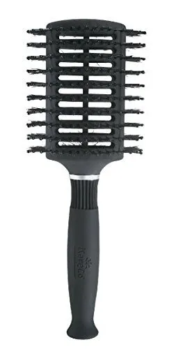 KareCo Oval Vent Brush, Dual Natural Boar Bristles And Soft Nylon Ball Tipped Pins, Vented, Ergonomic Grip