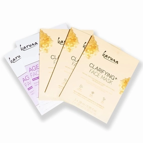 Karuna Skin - Age-Defying and Clarifying  Variety Sheet Mask Set, Moisturizing & Hydrating, Collagen Promotion Properties, Face Mask Set, 5 Pack