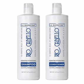 Keratin Hydrating Shampoo Conditioner Set, Sulfate Free, Infused with Argan (Moroccan) Oil, 12 Exotic Oils, 21 Amino Acids, Biotin, Keratin, Collagen & Vitamins, For All Hair Types Duo Set