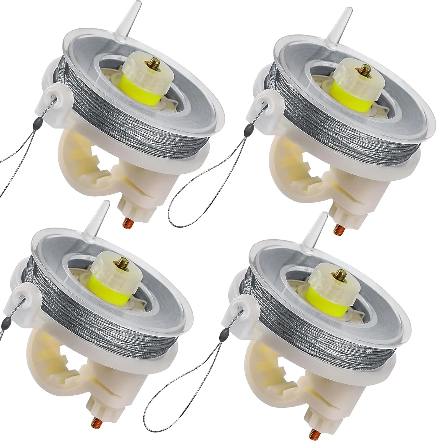 Kevlar Trip Wire with Reusable Reel (4-Pack) - 85ft Durable 12-Gauge Silicon-Coated Line for Perimeter Defense and Security Alarms - Ideal for Camping, Early Warning Systems, and Outdoor Safety