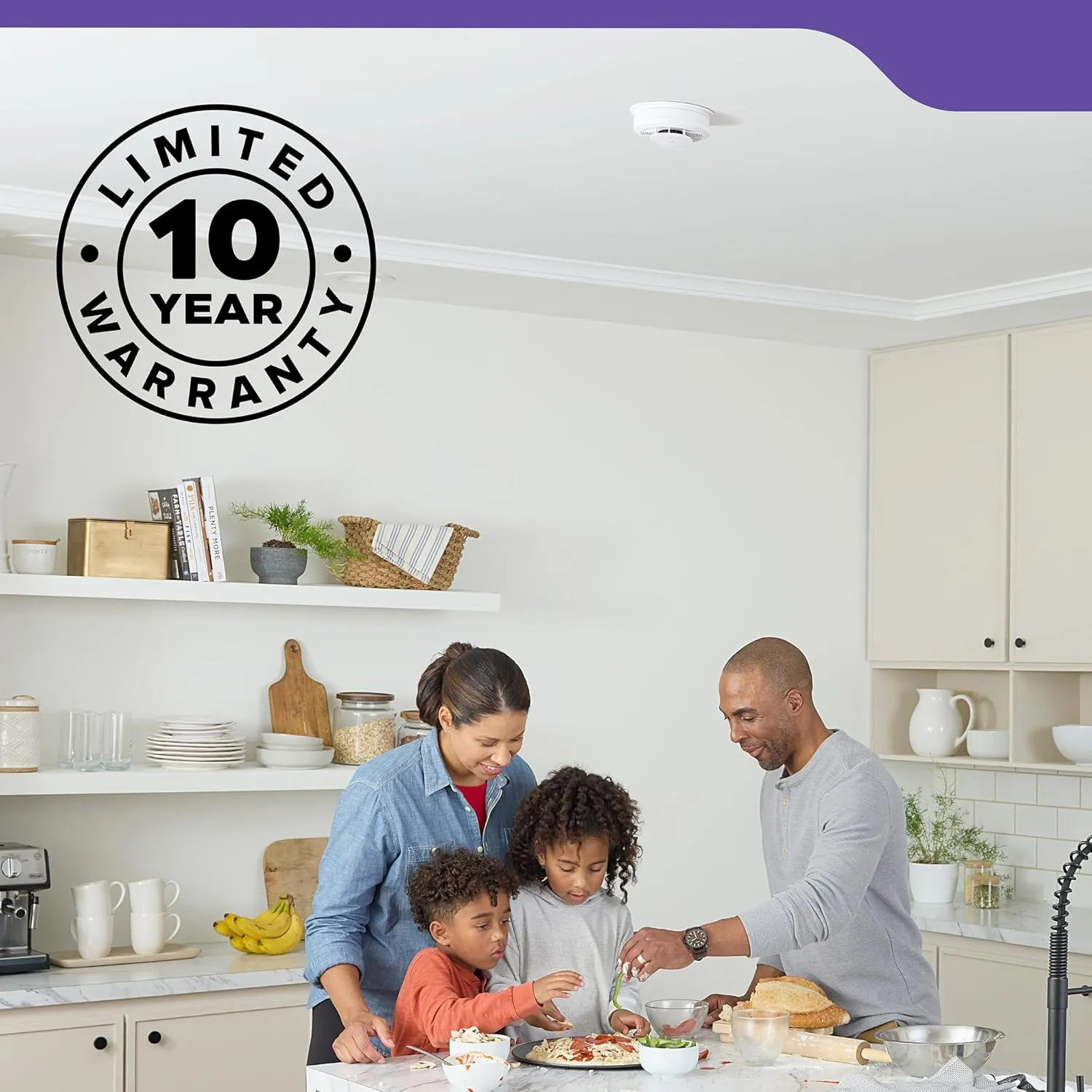 Kidde Smoke & Carbon Monoxide Detector, 10-Year Battery Powered, LED Warning Light Indicators