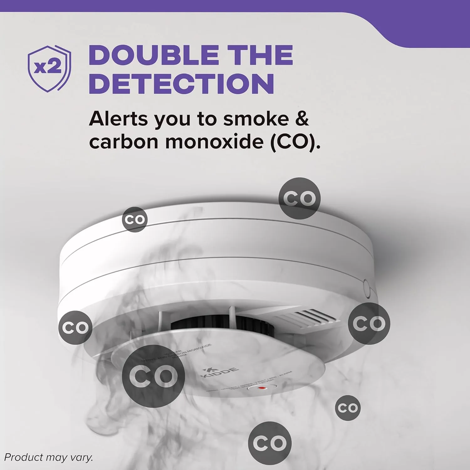 Kidde Smoke & Carbon Monoxide Detector, 10-Year Battery Powered, LED Warning Light Indicators