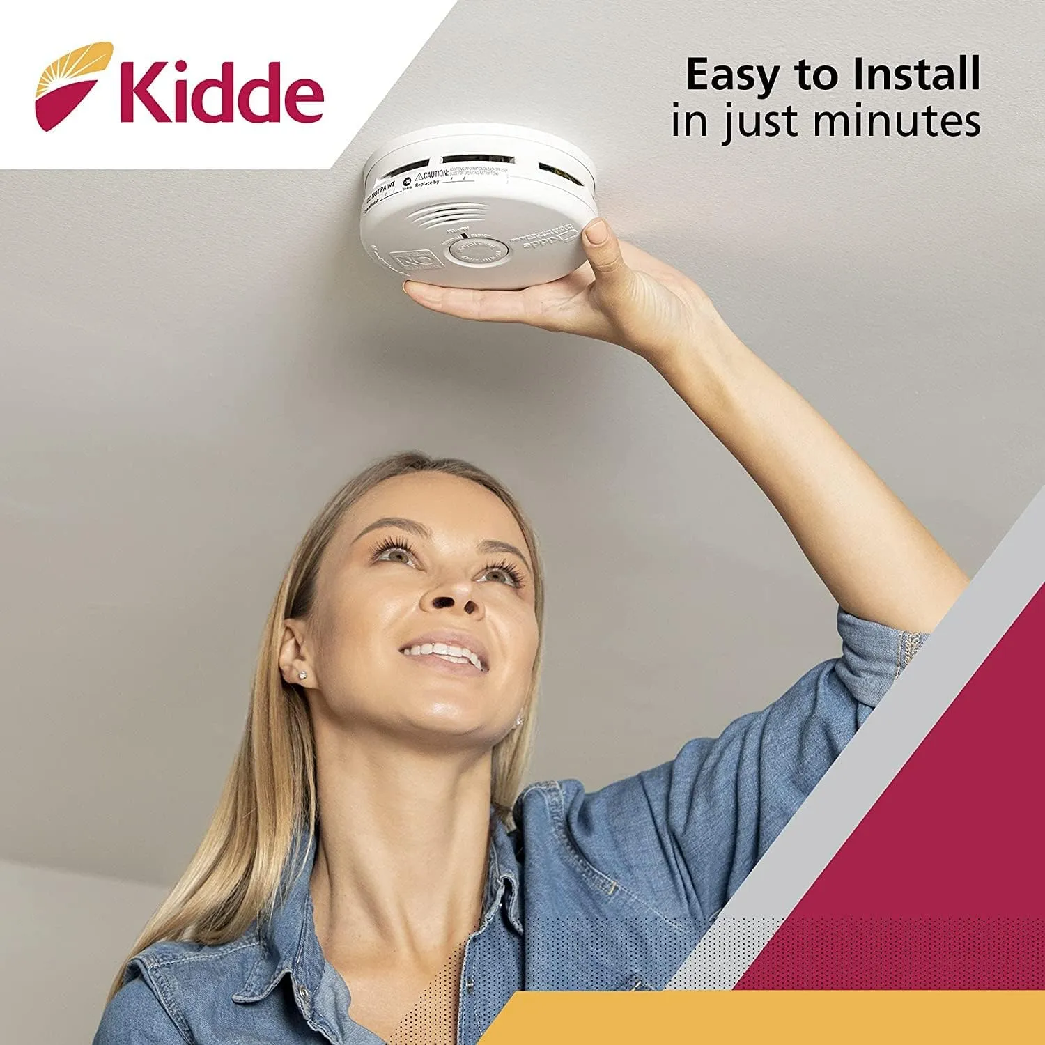 Kidde Smoke & Carbon Monoxide Detector Combo, 10-Year Battery, Replacement Alert, 4 Count (Pack of 1)