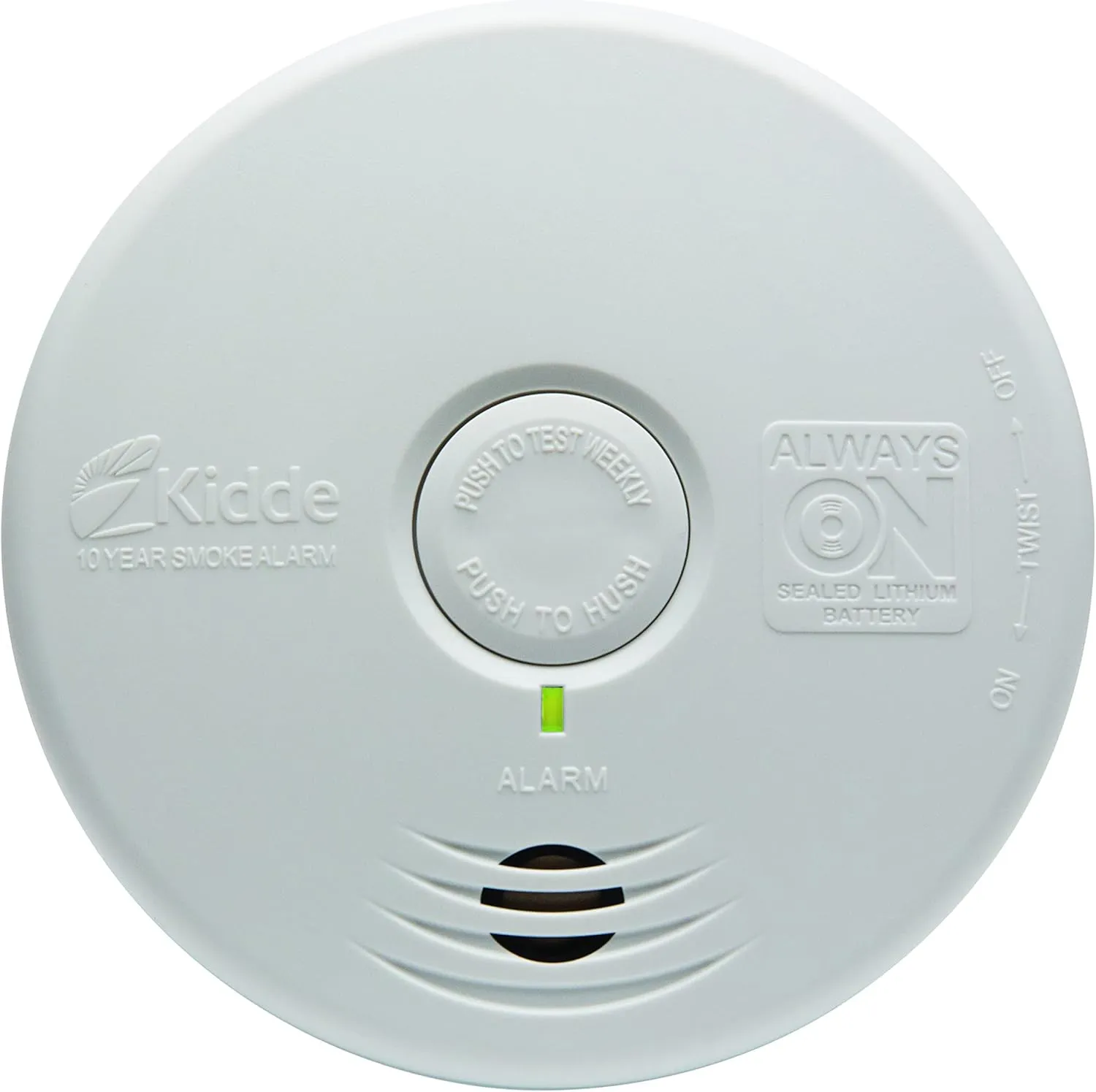 Kidde Smoke Detector, 10-Year Battery, Photoelectric Sensor Smoke Alarm