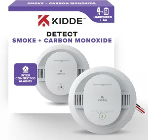 Kidde Smoke Detector, AA Battery Powered, LED Warning Light Indicators, 1 Pack, White, 30CUAR