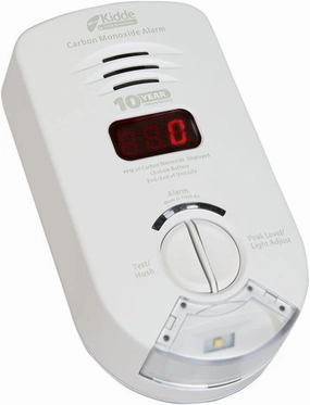 Kidde Carbon Monoxide Detector, Plug In Wall with 10-Year Battery Backup, Safety Light for Hearing Impaired or Deaf People, Digital LED Display