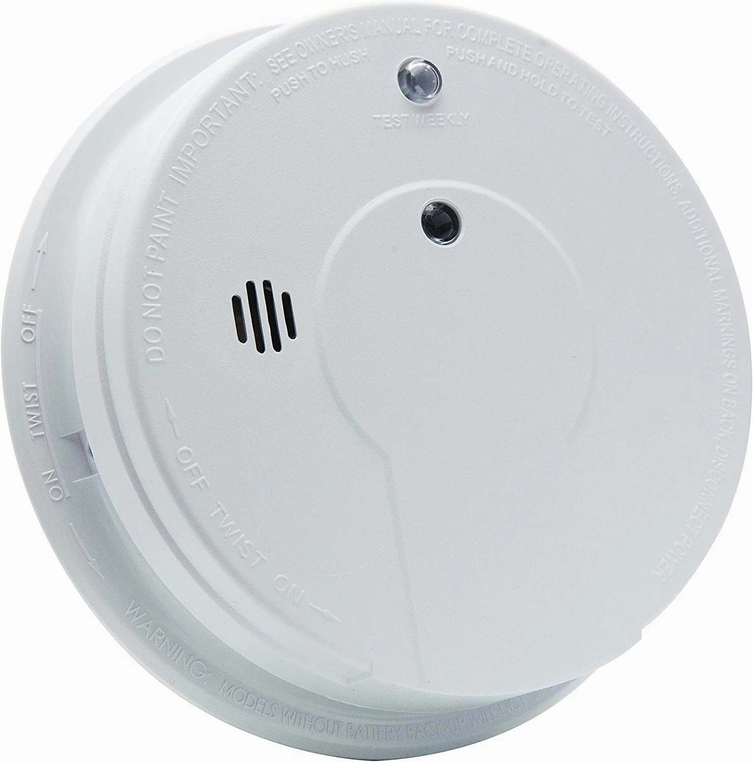 Kidde Smoke Detector, Hardwired Smoke Alarm with 9-Volt Battery Backup, Test-Reset Button, Interconnect Capability, 1 Count (Pack of 1), White