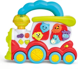 Kidoozie Lights n' Sounds Animal Train, Makes Animal Sounds, Flashing Lights, Enhances Memory, for Children 12 Months and up, Multicolor