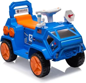 Kids Ride-On Car,Electric Toy for Kids,Mars Rover Adventure,W/Flash Lights, Music,Radar Rocket Sound & Flash Lights,Easy Control Electric Toddlers Car for Indoor/Outdoor Use,Blue