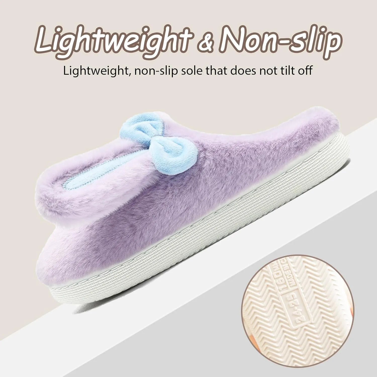 Kids Slippers Boys Girls Bunny Animal Slippers,Cute Bow Plush Funny Cartoon Rabbit Slippers,Comfy Fluffy Fuzzy Pillow Cloud Bedroom House Slippers Little/Big Kids